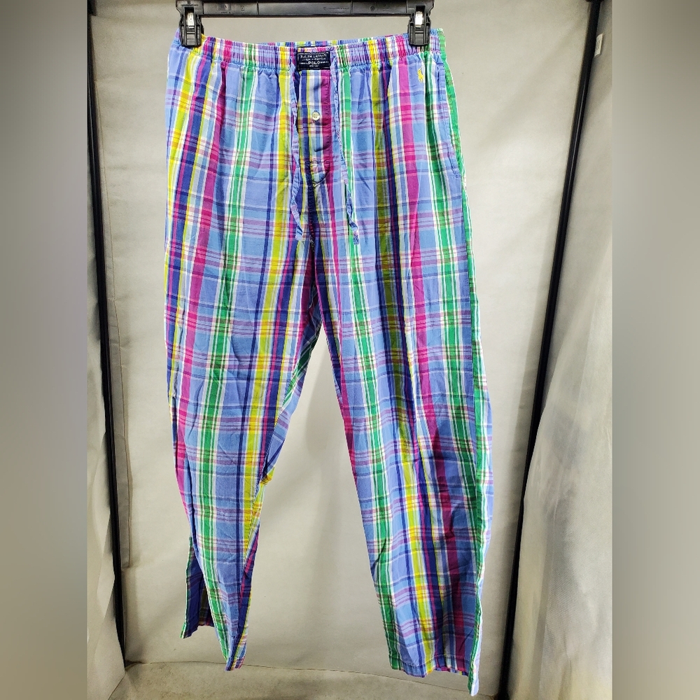 Polo Ralph Lauren MERCER Plaid Multicolor Woven Pajama/Lounge Pants M PONY